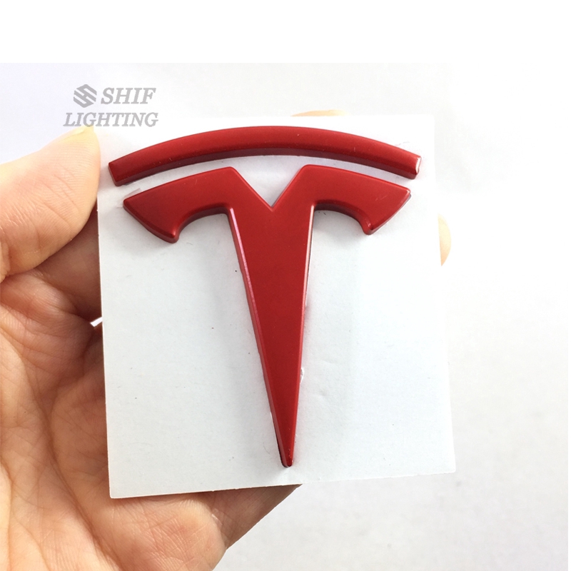 1Pc Stiker Emblem / Badge Pengganti Bahan Metal untuk Dekorasi Tesla