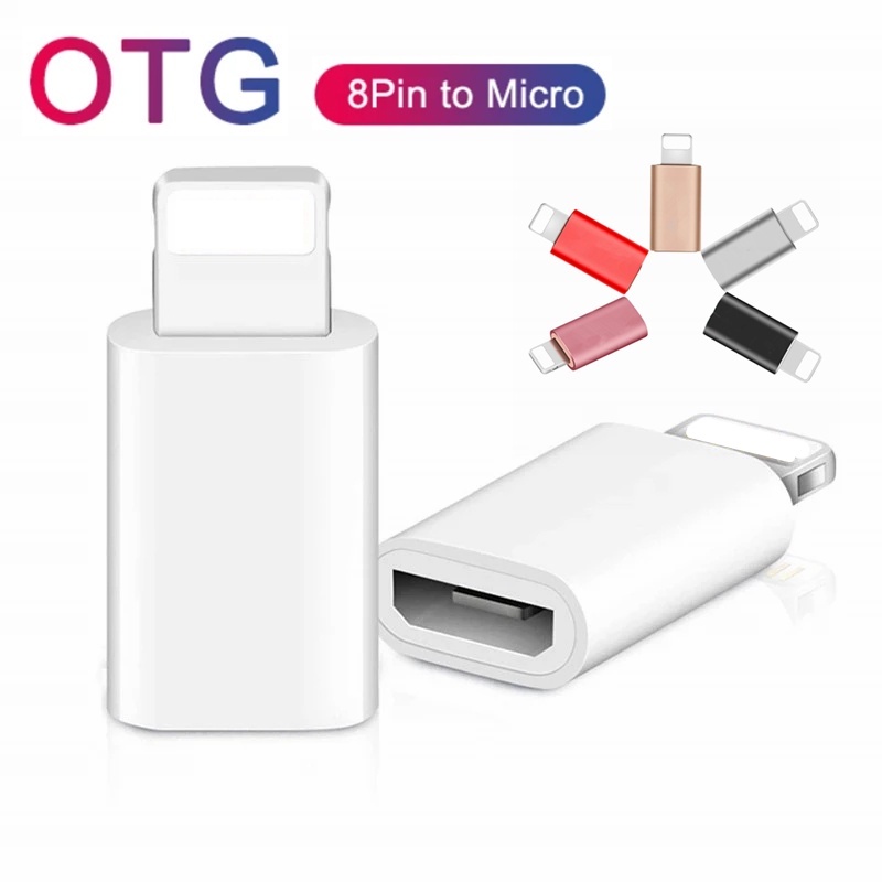 Kabel Data / Charger OTG 8Pin To Micro USB Untuk Handphone / Tablet