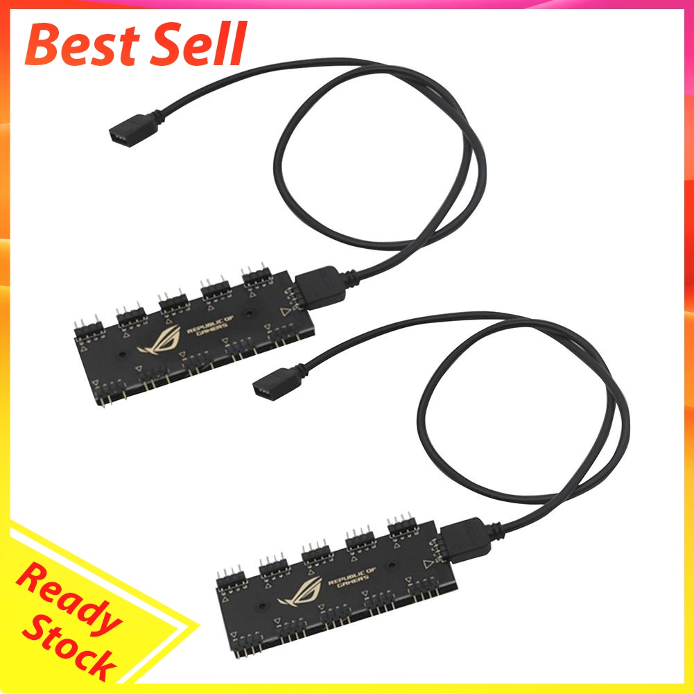 10 RGB Synchronization HUB Splitter Extension Cable for Motherboard RGB Fan