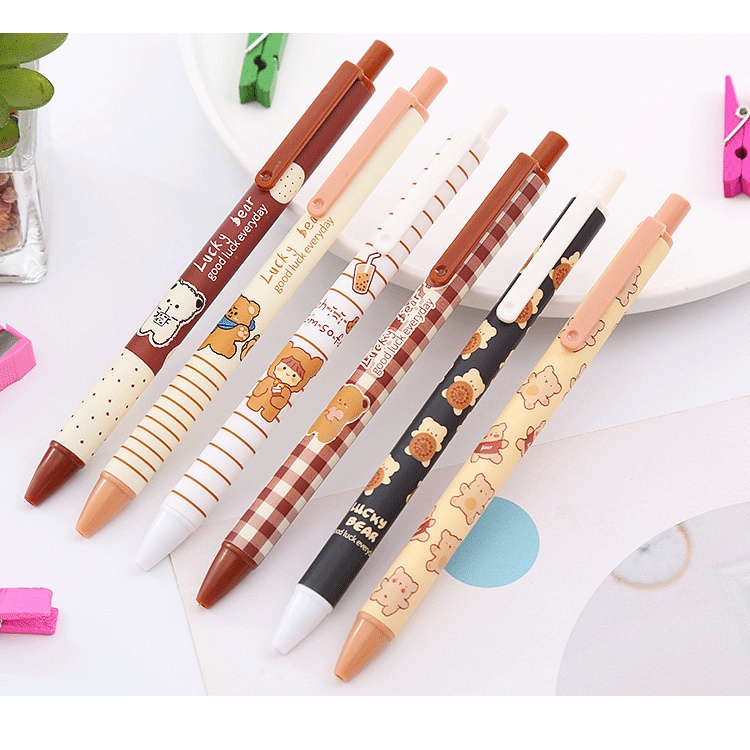 2pcs / Set Pulpen 0.5mm Motif Hewan Gaya Korea Untuk Sekolah / Kantor