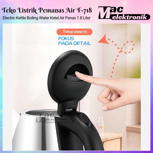 Teko Listrik Electric Kettle Stainless Steel 1.8 Liter  Teko listrik pemanas air kettle electric kapasitas 1.8L Kualitas Terbaik