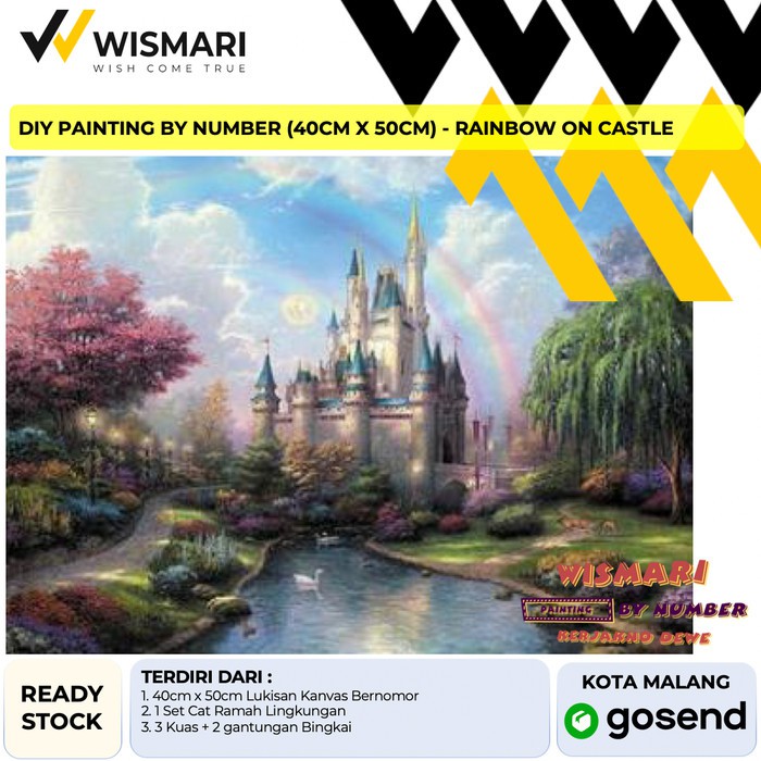 

PAINTING BY NUMBER (40CM X 50CM) -RAINBOW ON CASTLE Limited