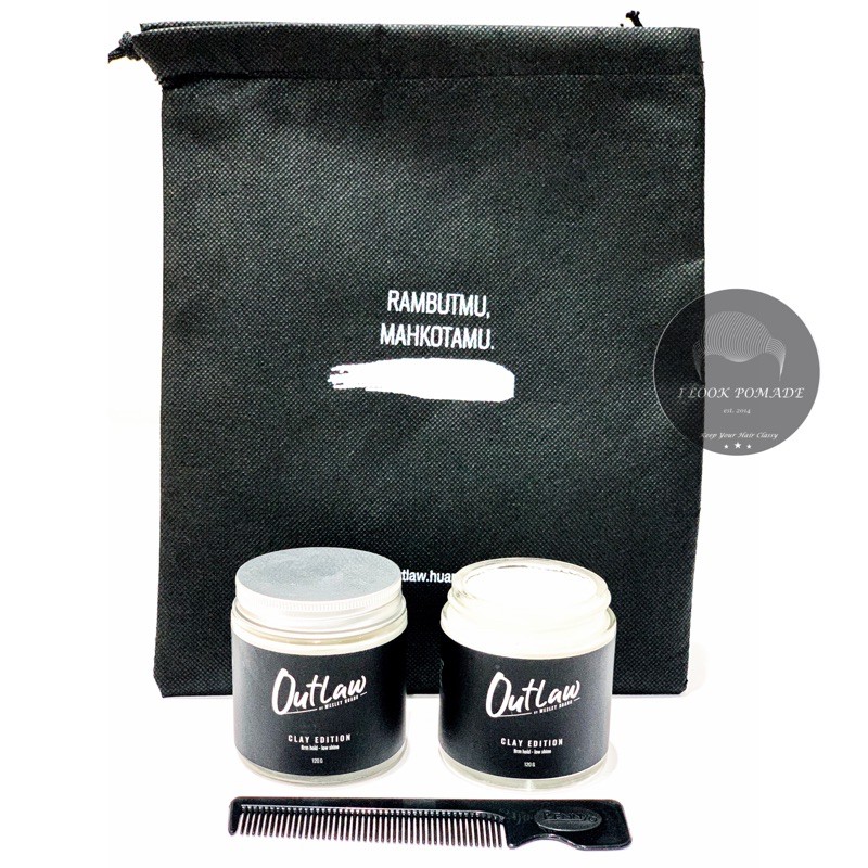 [BPOM] OUTLAW POMADE CLAY  WATERBASED EDITION BY WESLEY HUANG 120 G GRATIS SISIR