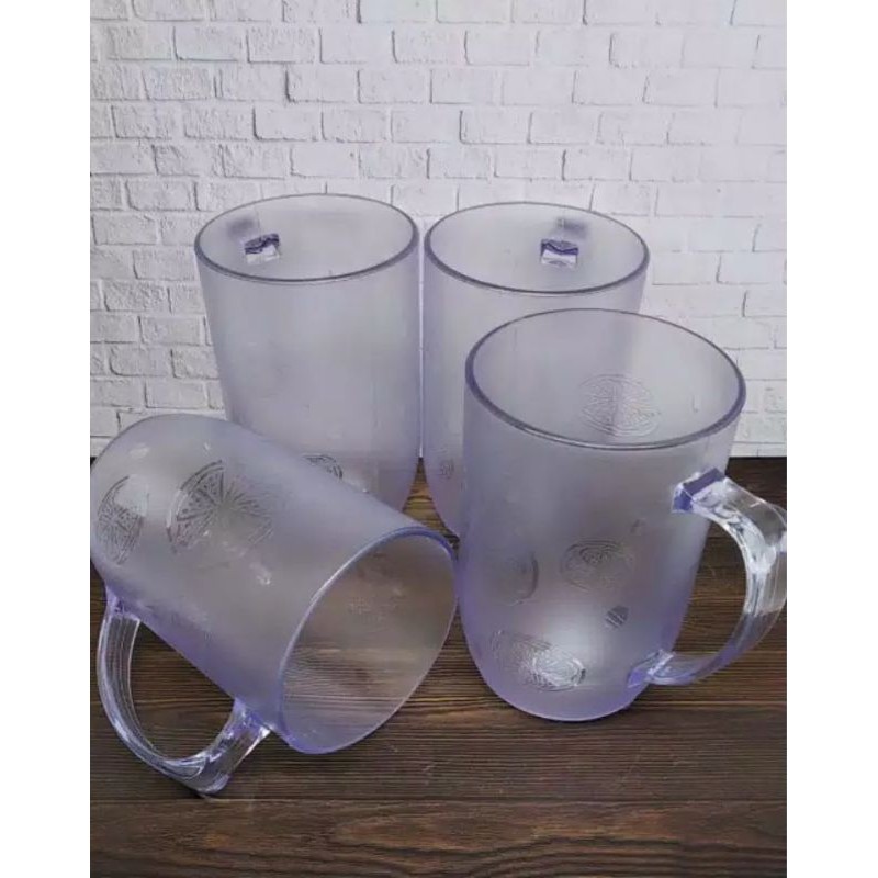 Gelas Gagang Plastik 4 pcs 400 ml Gelas Minum