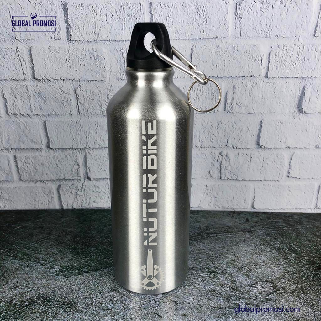 Custom Tumbler Sport/Sepeda Event/Souvenir Run Bottle Carabiner 750ml Laser Grafir Nama Logo Karakter