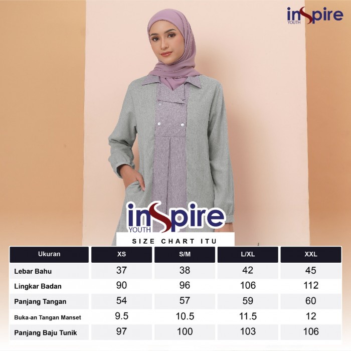 Baju Tunik ITU 065 65 inspire youth / Fashion Muslim / Tunik Terbaru 2022 / Tunik