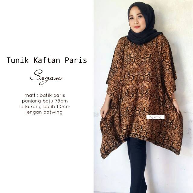 KAFTAN MOTIF BATIK, BLUS MODEL KAFTAN, BLUS LENGAN BATWING MOTIF BATIK, BATWING JUMBO