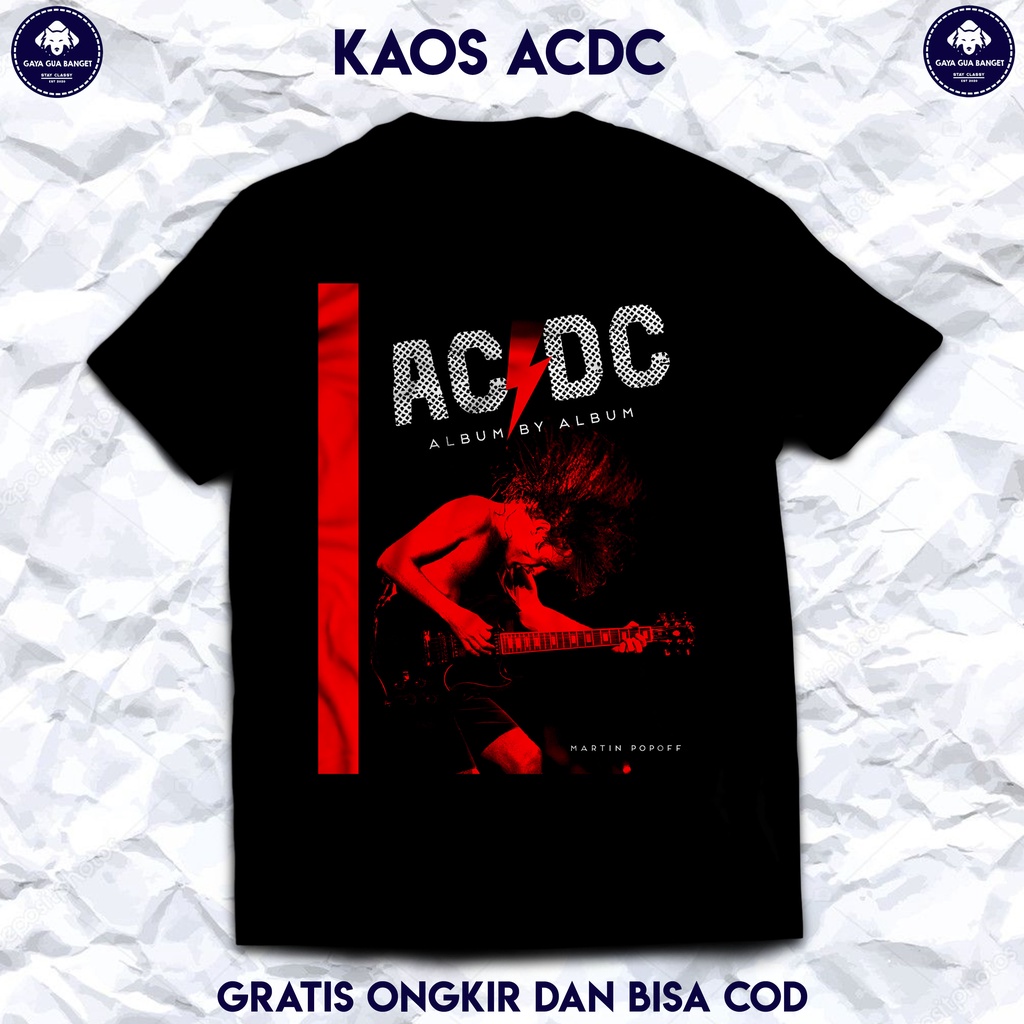 ACDC Kaos Band Musik Rock Original. T Shirt Musik Band ACDC. Kaos Pria dan Wanita.