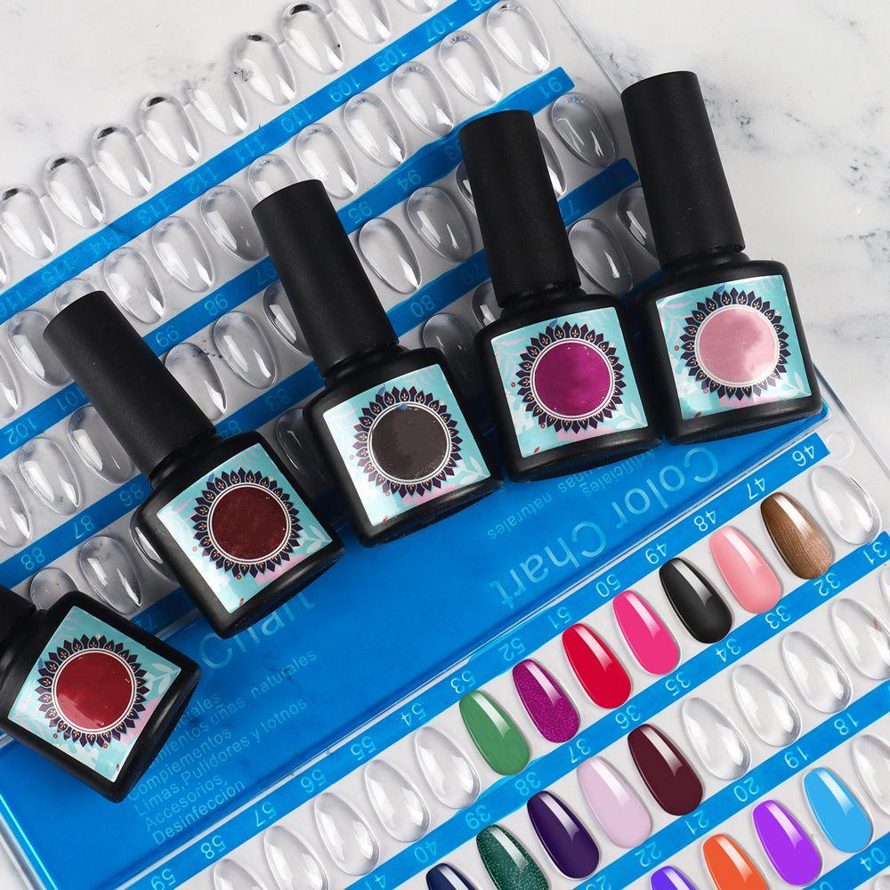 Mxbeauty Nail Color Card Transparan View Nail Color Number Display Lebih Jernih Kuku Palsu Papan Pajangan Kuku