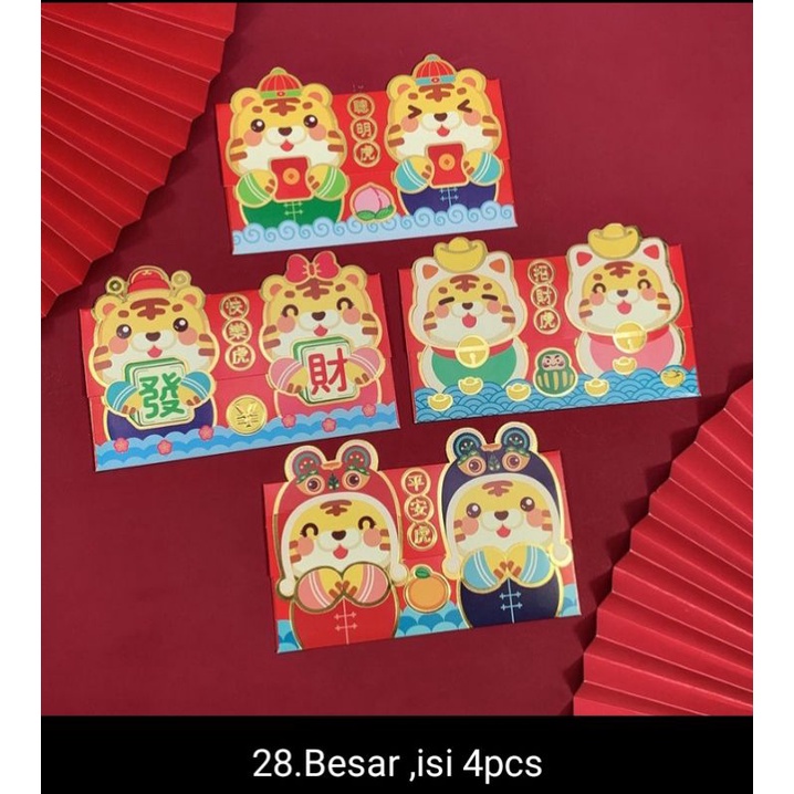 

(Isi 4) Angpao macan imlek 2022 sincia tahun tiger amplop angpau imlek lucu