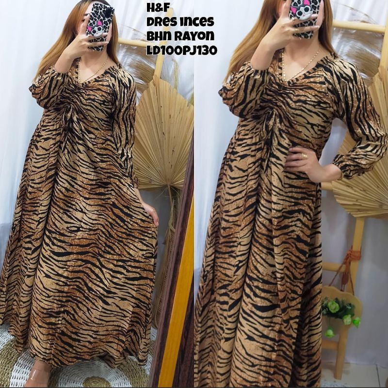 (termurah) Dress inces serut Zebra