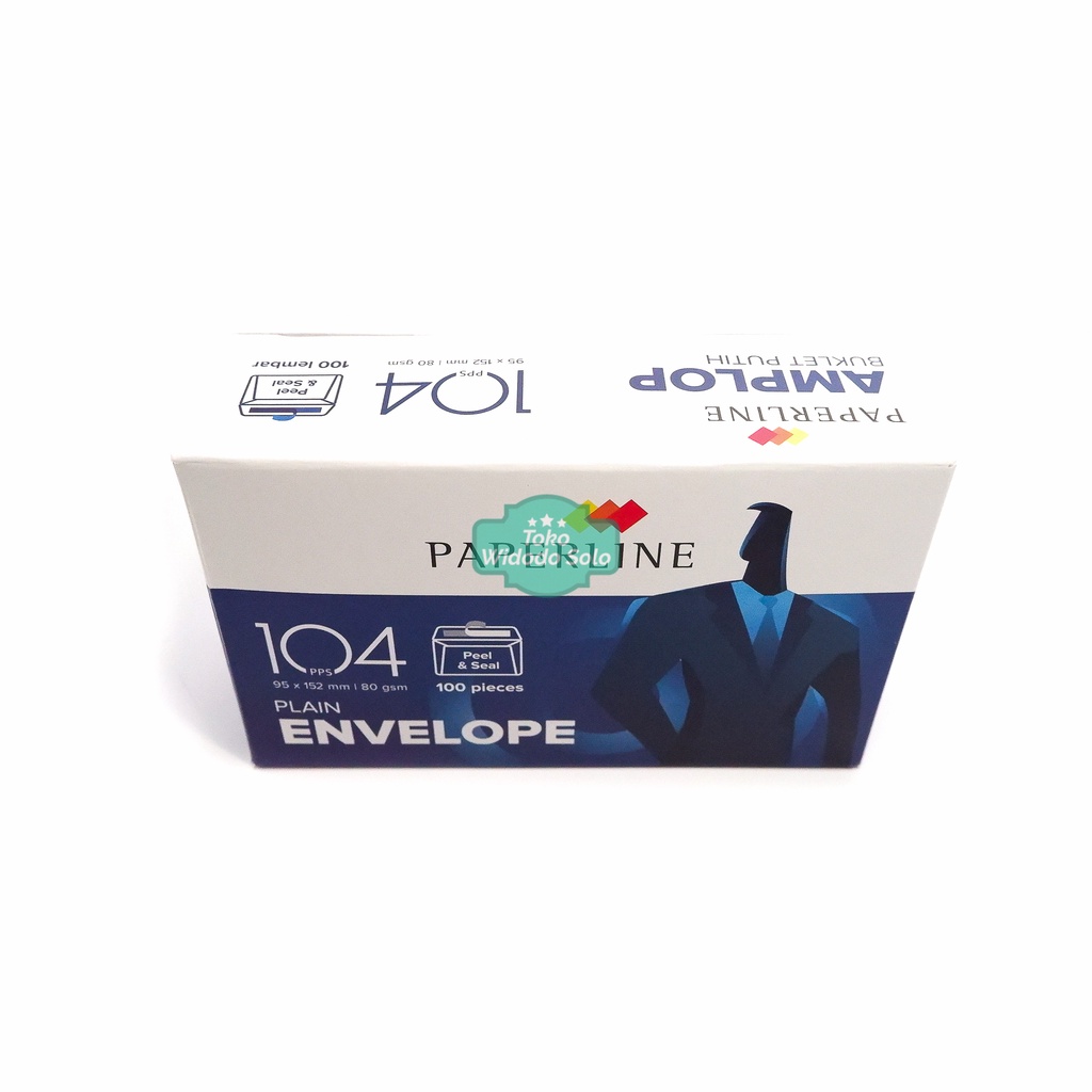 

Amplop Putih Polos Tanggung Paperline 104 PPS Peel Seal Lem 9,5x15,2cm - 1 Box Isi 100 Lembar