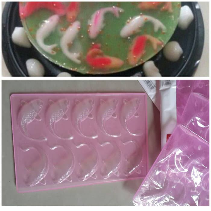 Unik cetakan ikan koi /puding/coklat Limited