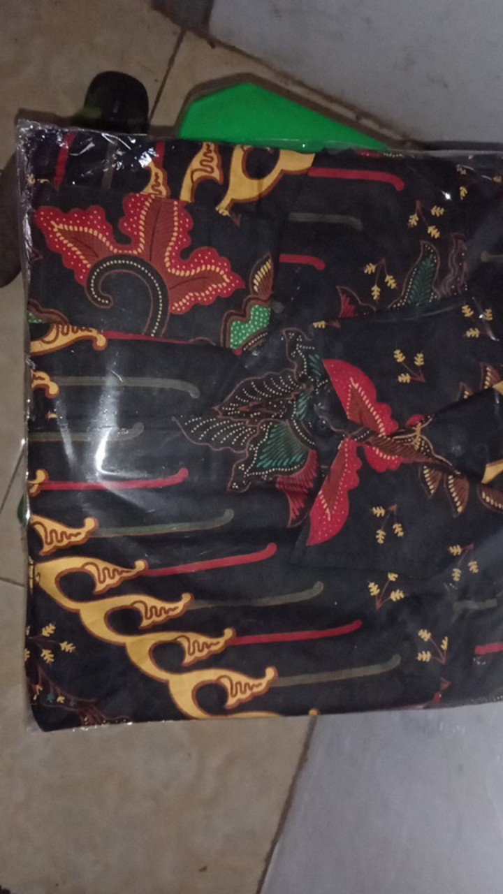Kemeja Batik Cowok Batik Pria Modern Lengan Panjang Motif Cakra Kuning