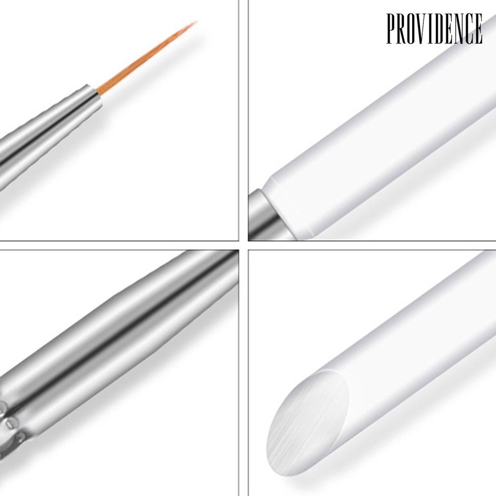 Providence 3Pcs Transparent Nail Art Gel Liner Dual-ended Drawing Brush Pen Manicure Tool