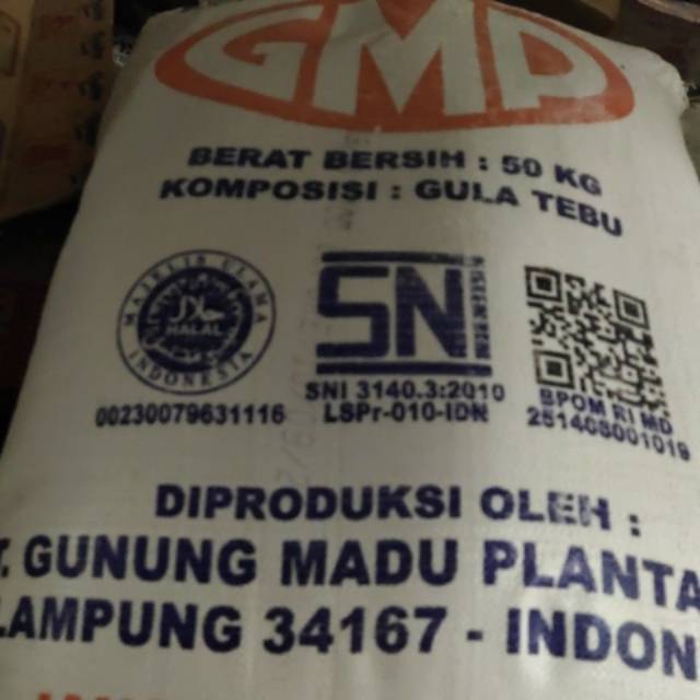 GULA PASIR CURAH MERK GMP ,UKURAN 1 KG. JAMIN MANIS