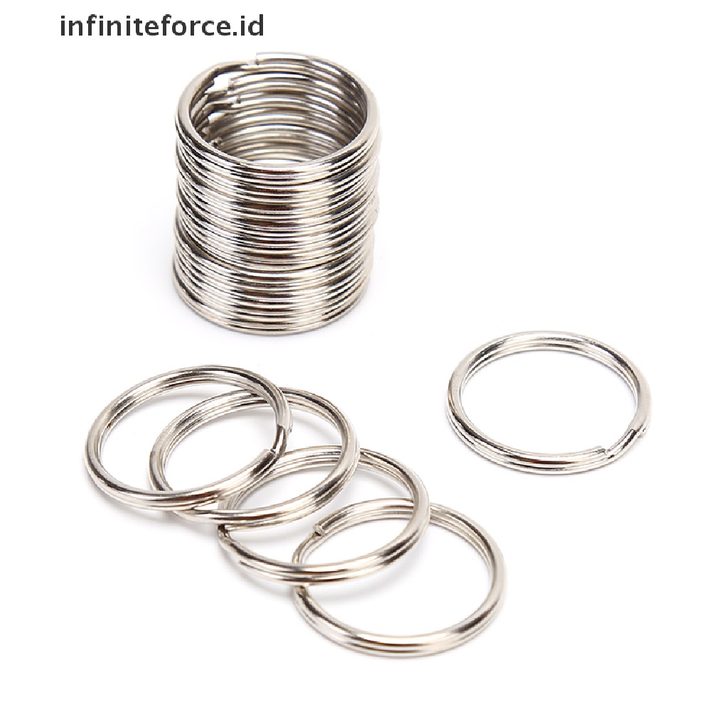 [infiniteforce.id] 100pcs/lot Key Rings DIY Metal Key Holder Split Rings Hoop Metal Loop Keychain  [ID]