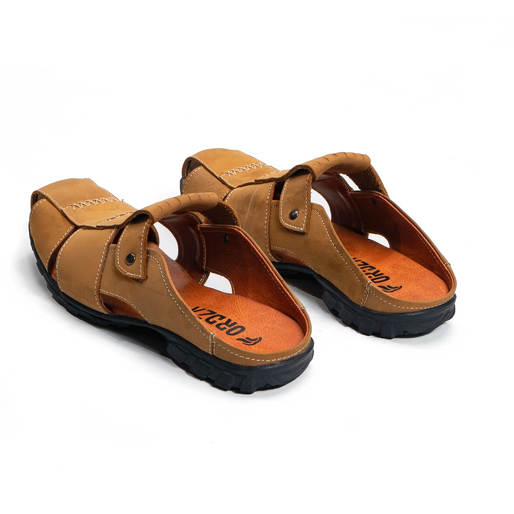 Sandal Sepatu Pria Kulit Asli Sendal Selop Bustong Moralist BT507