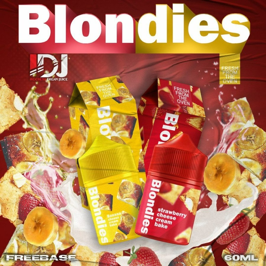 LIQUID BLONDIES V2 60ML FREEBASE BLONDIES BANANA LIQUID AUTHENTIC