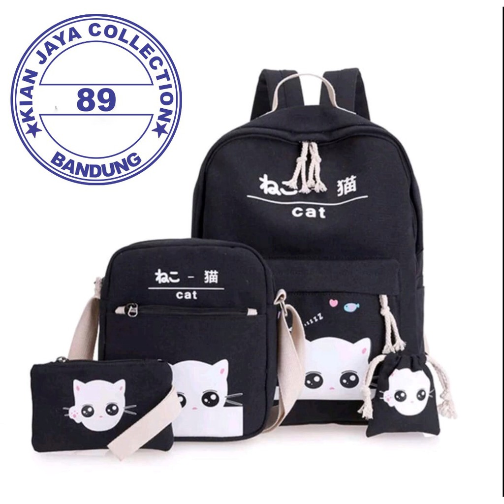 KIANJAYACOLLECTION89 - TAS RANSEL CATWHITE 4 DALAM 1 TERMURAH