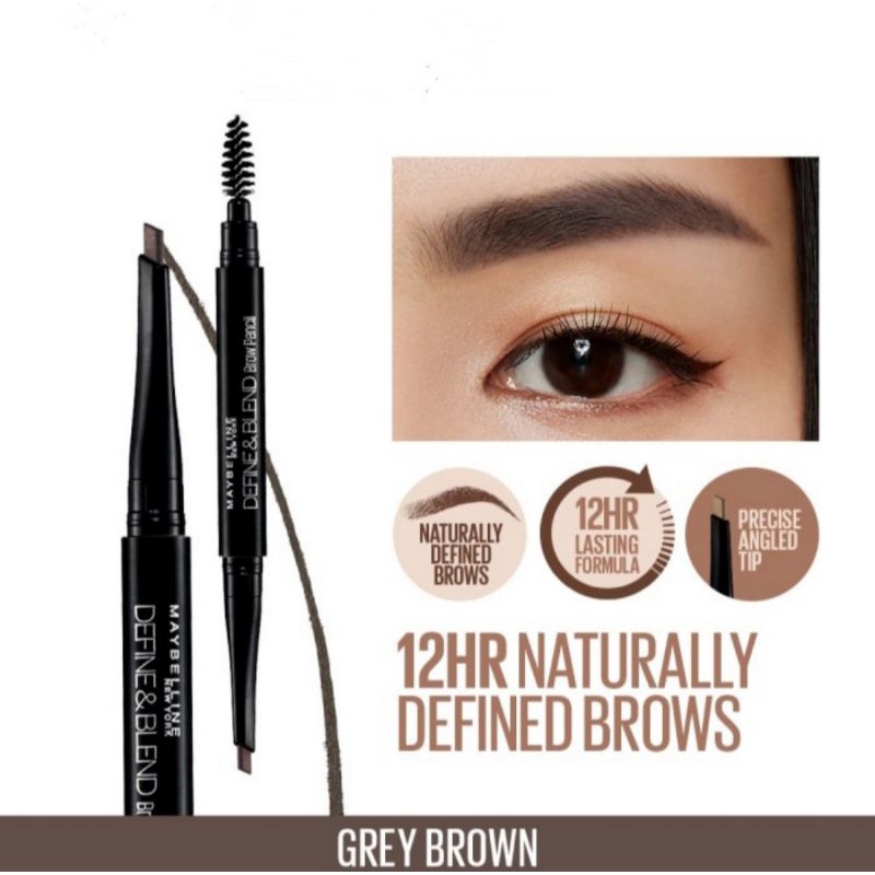 Maybelline Define &amp; Blend Brow Pencil - GREY BROWN (Pensil Alis Mekanik)