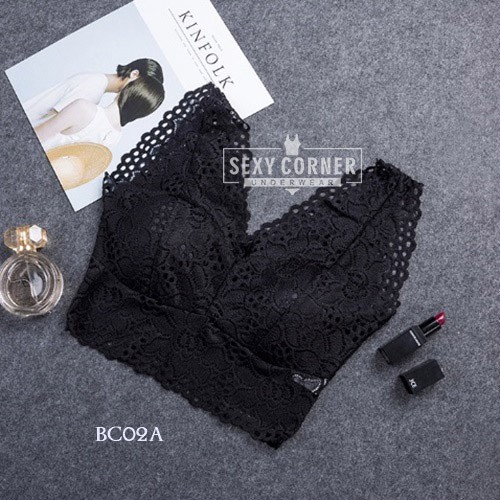 Sexy Bralette Brokat Camisole / BH Wanita Hitam BC02A