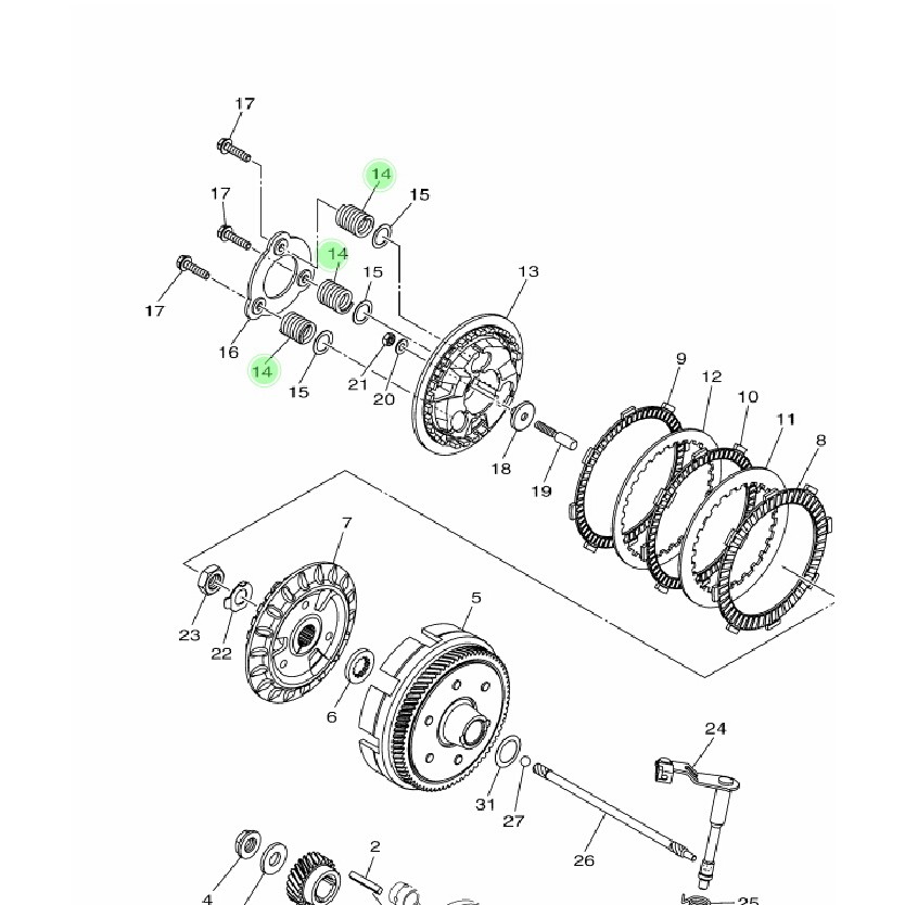 SPRING PER KOPLING NEW R15 VVA V3 MT15 XSR VIXION R 155 ORIGINAL YGP BK6-E6333-00