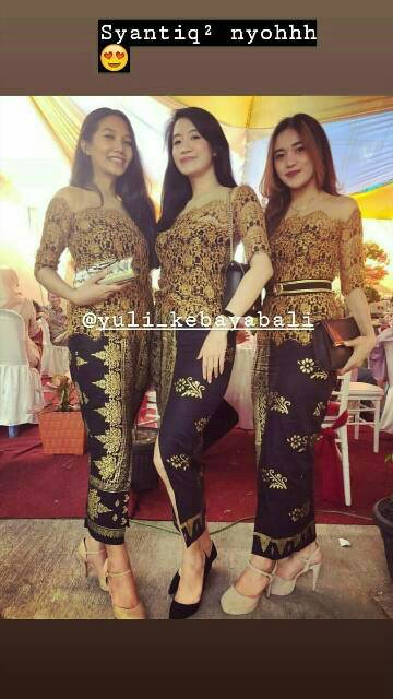 Set Kebaya Bali Modern Sabrina rangrang,  kebaya wisuda,  kebaya kondangan coklat