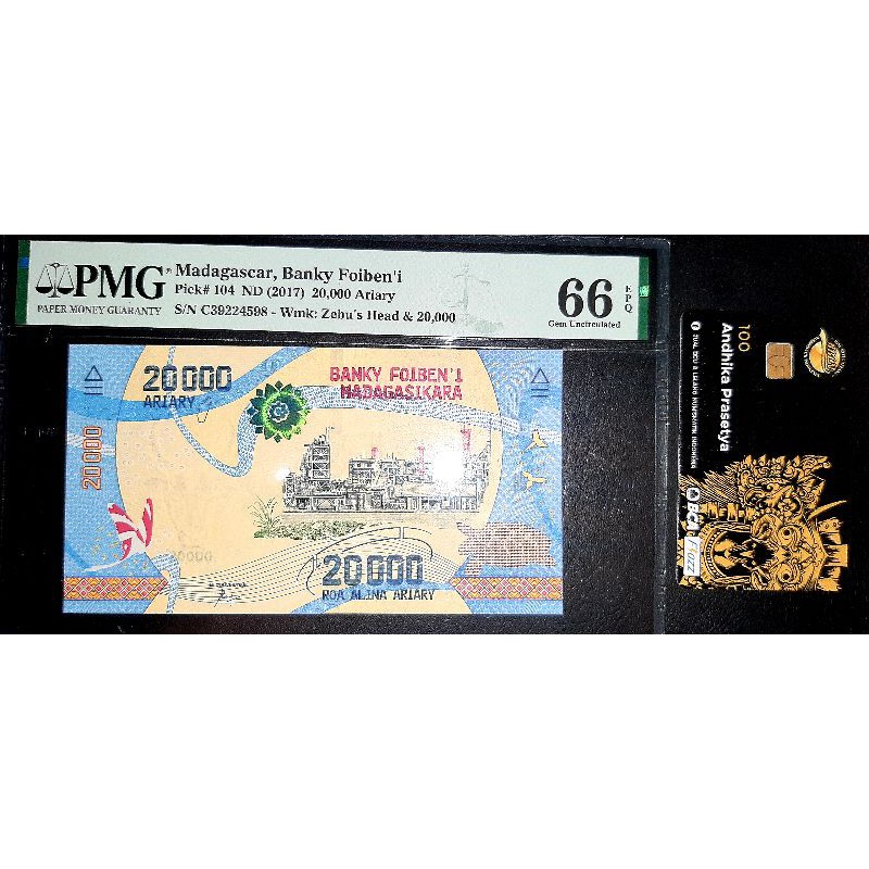 Uang 20.000 Ariary PMG 66 EPQ