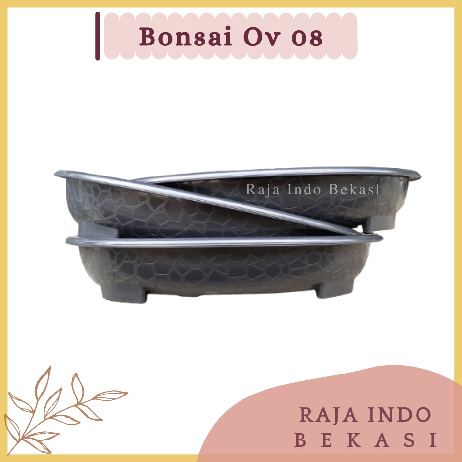 Ori Bjp Bonsai Oval Ov 08 Putih Hitam Merah Bata Coklat Pot Bunga Plastik Bonsai Budi Jaya Motif Batu Alam Ceper PendekPot Bonsai Plastik Keramik Semen Bonsai Mame Kelapa Besar Mini