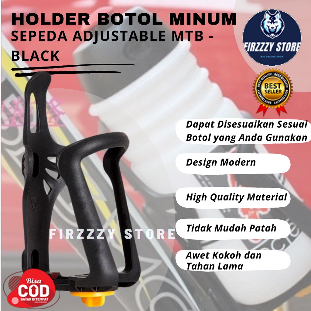 TaffSPORT Holder Botol Minum Sepeda Adjustable MTB - TMD05B - Black