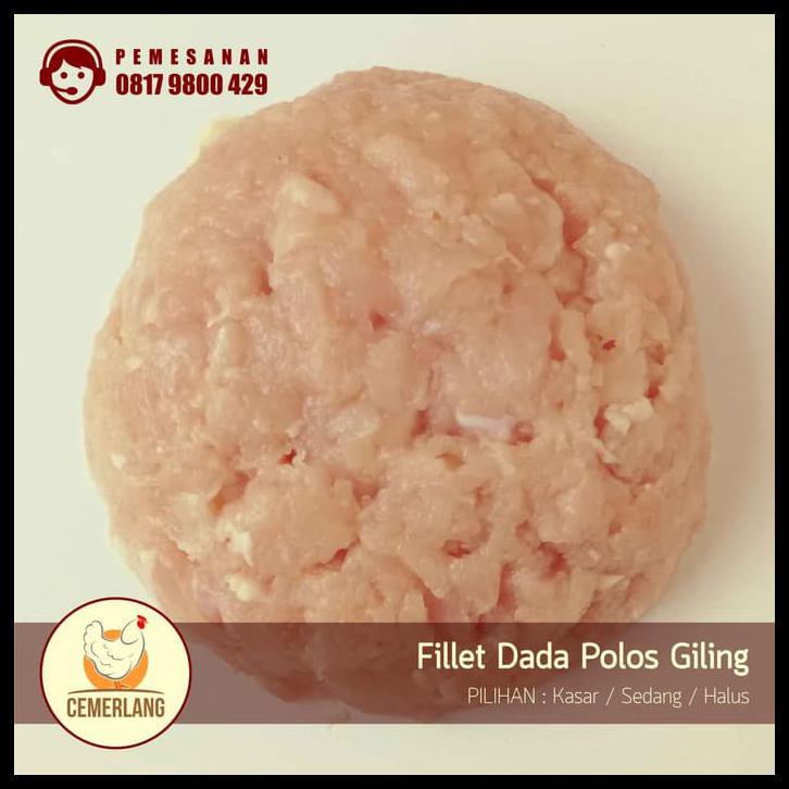 

PRODUK TERBATAS Daging Ayam Giling (bagian dada polos) - Giling Kasar