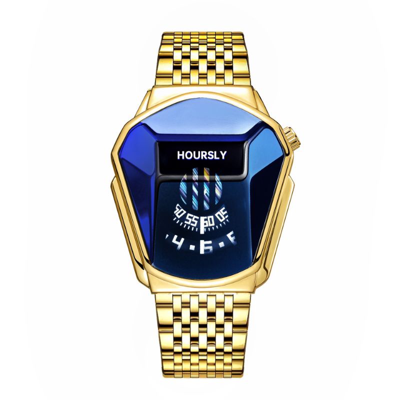 Jam Tangan HOURSLY Elegant BINBONO Watch WaterResistant 3 ATM Alienwear  Tahan Air dan Anti Karat Ellion Arthur Orion Obsidee Elve Maloch K9 Oneshoot Koa Lazert G114 Xm G119 Leganto Vexda k8 Ignace Air Venron K11 Ozca Vintage Luminous Dragonskin Riveign-GOLD BLUE