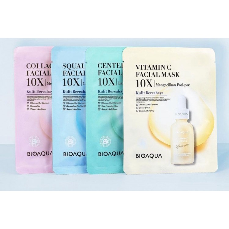 [BSM10X] BIOAQUA Sheet mask 10X Effect Whitening Repair Face Mask Memperbaiki Kulit Kusam