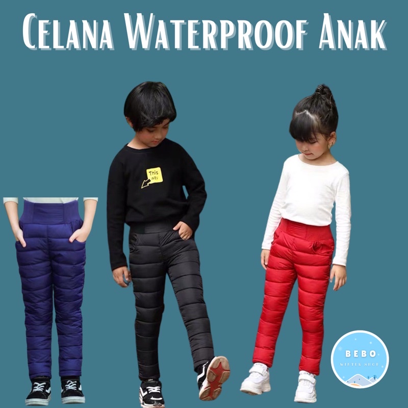 Celana anti air anti angin musim dingin anak winter waterproof ski pants for kids