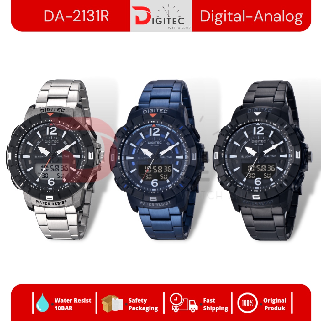 Jam Tangan DIGITEC DA-2131 Rantai Stainless Steel/DA 2131/DA2131R Digitec Original 100%