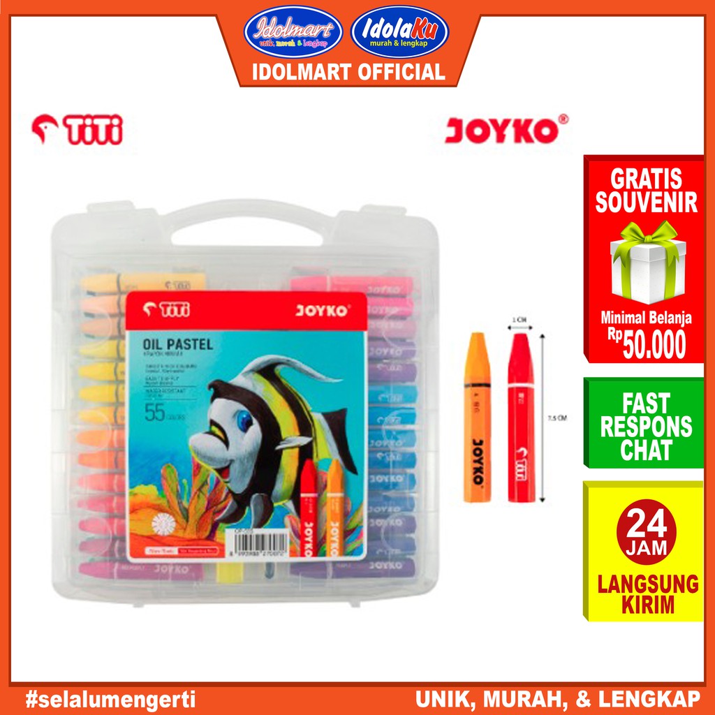 IDOLAKU Oil Pastel Krayon Minyak Joyko TiTi OP-55S 55 Warna Colors / Crayons