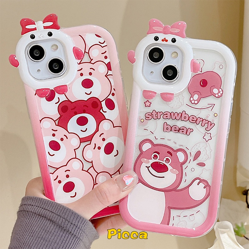 Case Desain Kartun Beruang Lotso Strawberry Untuk Oppo A57 2022 A17 A95 A16K A76 A77S A96 A3s A7 A5s A12 A53 A33 A74 A95 A16K A52 Reno 4F 5 6 A16 A51 A5 Az A9 Az 3D A1K A51