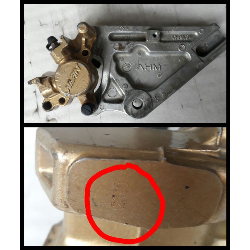 Kaliper Rem Bracket Dudukan Pangkon Cakram Belakang Honda Supra X 125 TR DD ORI Original AHM Copotan