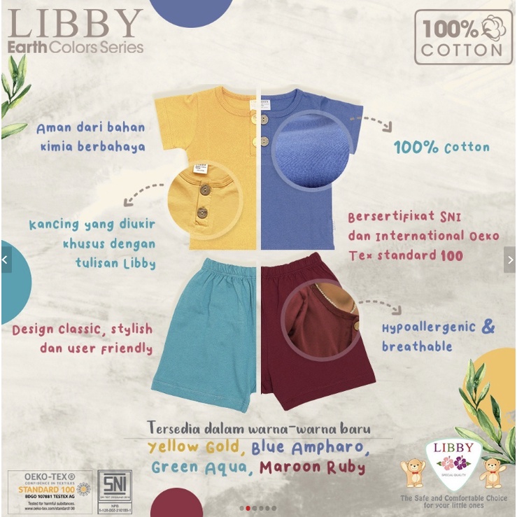 LIBBY EARTH SERIES - Stelan Oblong Pendek - Celana Pendek (1stel/pack)