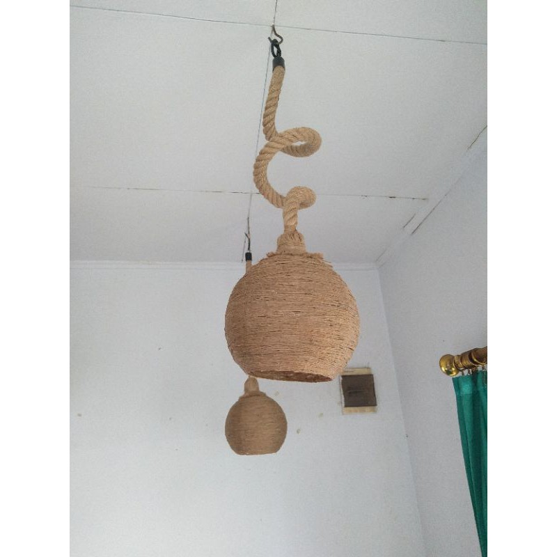 Fiting Gantung / Fiting Tali Tambang / cap lampu tali rami/Vintage Tali Tambang