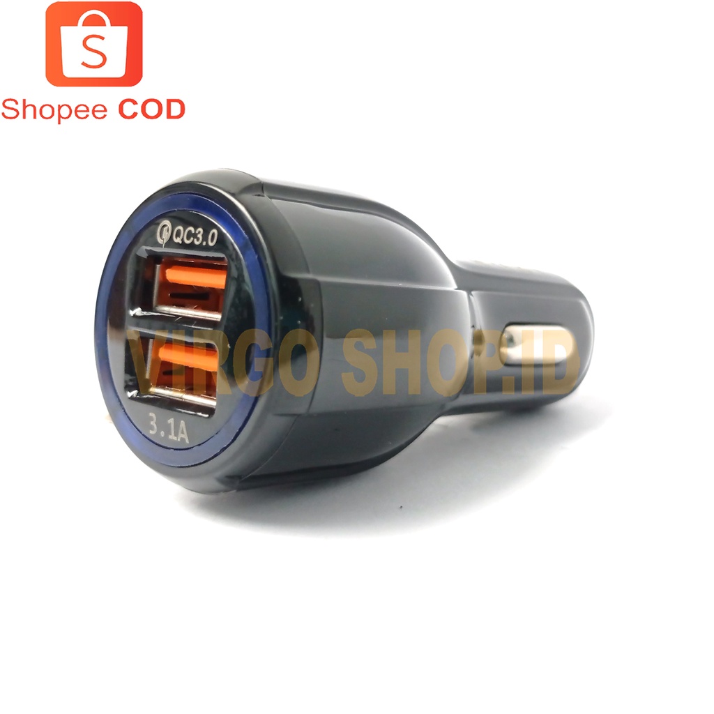 Car Charger Casan Hp  Lighter Motor Quick Charge 3.1A 2.1A QC 3.0 USB 2 Port Qualcomm / Charger / Qualcomm / Usb / Casan / Quick Charger 3 0 / Charger Quick Charge 3 0 / Charge / Mobil / Hp / Motor / Quick