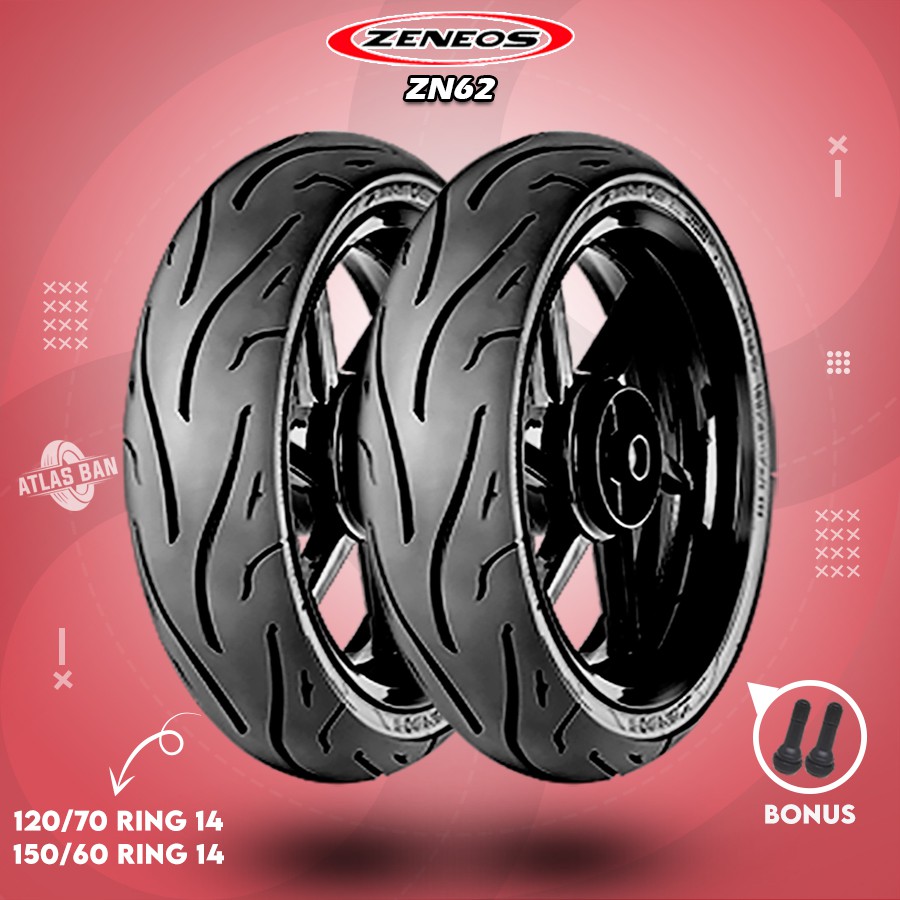 Sepasang Ban Tubles Motor YAMAHA AEROX ZENEOS ZN62 120/70 - 150/60 Ring 14 Tubles // MODIFIKASI