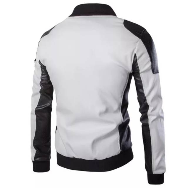 Jaket pria white and black