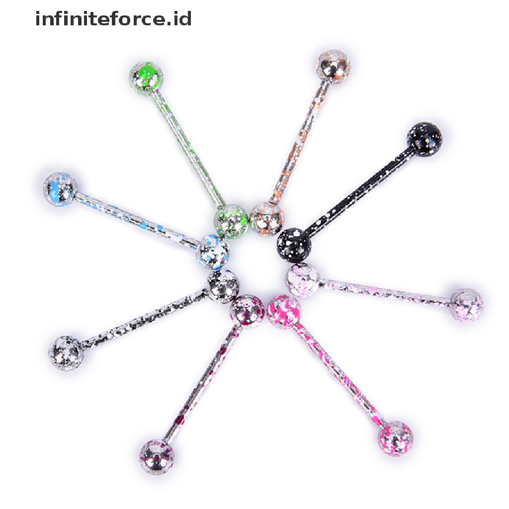 Infiniteforce.id 8pcs / Set Cincin Tindik Lidah / Tubuh Bahan Stainless Steel Warna Campur