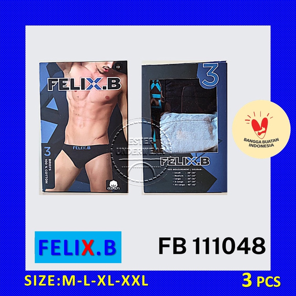 CELANA DALAM PRIA FELIX.B FB 111048 ISI 3 PCS | BAHAN KATUN