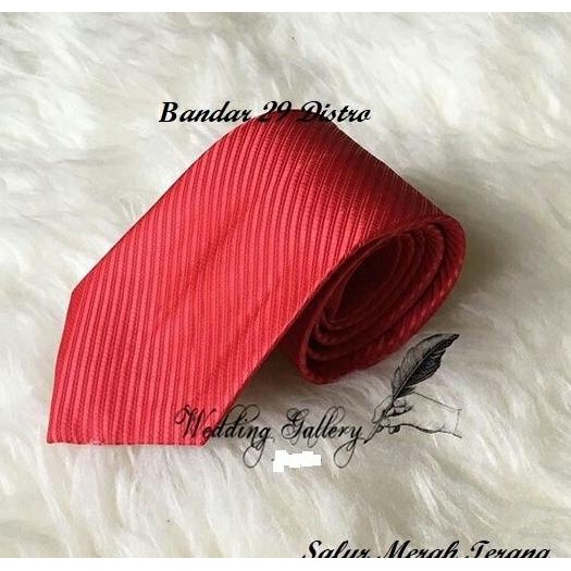 ★ Dasi Pria / Dasi Panjang / Dasi Motif Merah / Dasi Salur Merah / 3inch - Merah ✰