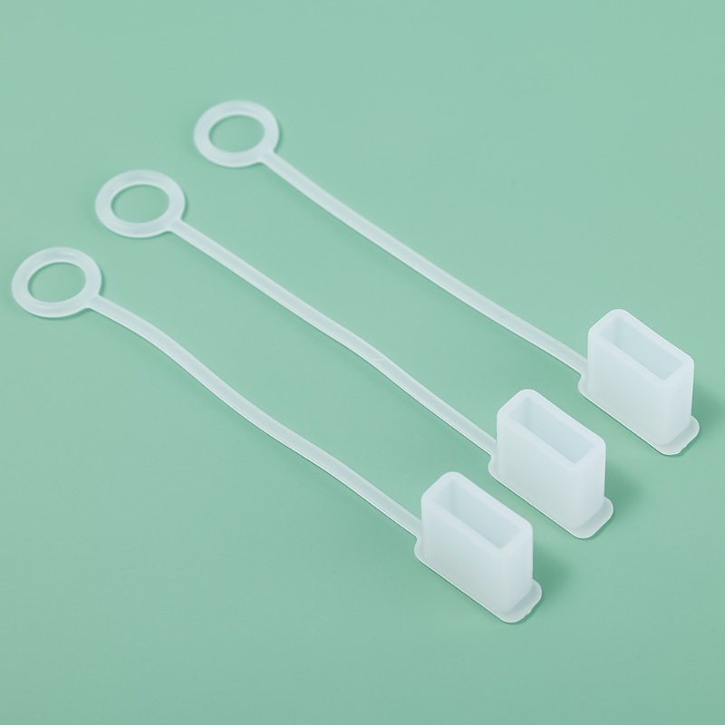 1 / 5Pcs Dust Plug Pelindung Kabel Data / Charger USB-A Dengan Tali