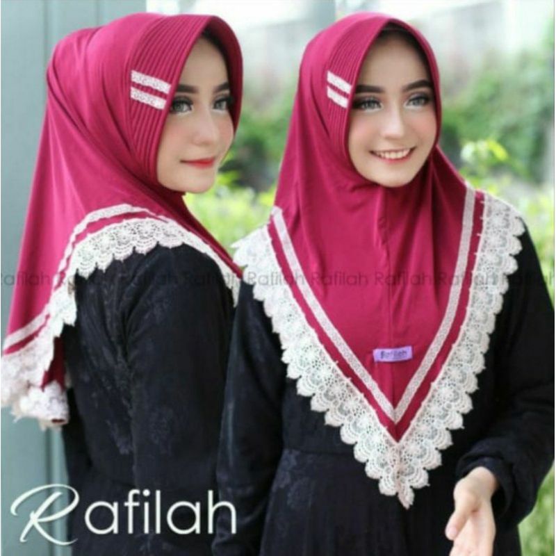 HIJAB INSTAN RAFILAH JERSEY RENDA TERMURAH