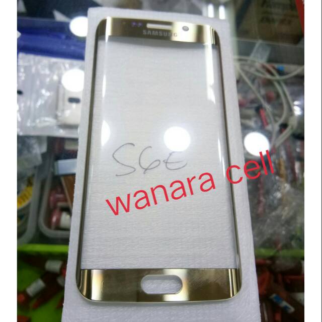 Kaca lcd kaca depan lcd samsung S6 Edge original gold